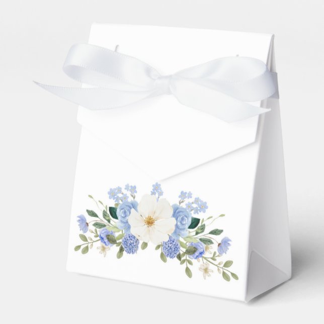 Blue Floral Forget Me Not Favour Box (Front Side)
