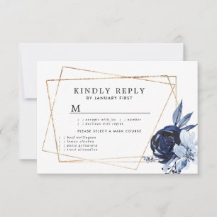 Blue Floral Geometric Response Card