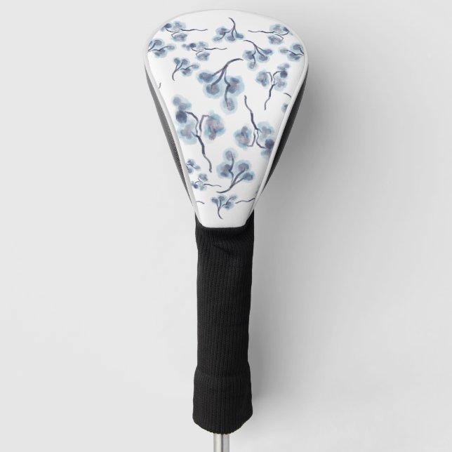 Blue Floral Golf Head Cover (Front)