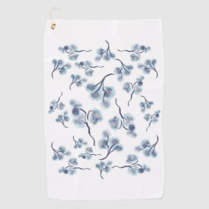 Blue Floral Golf Towel