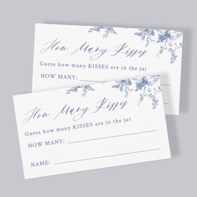 Blue Floral Guess How Many Game Cards (Creator Uploaded)