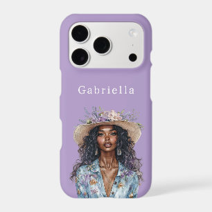 Blue Floral Hat Black Woman