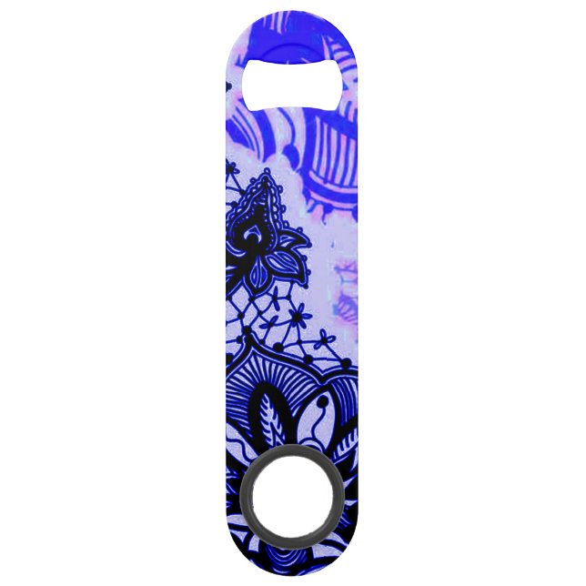 Blue Floral Henna Lace Artistic Unique (Front)