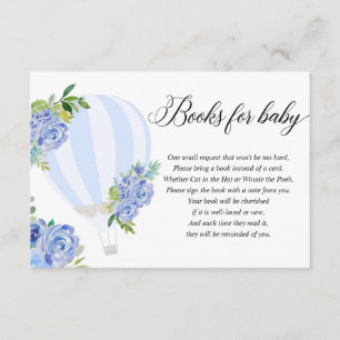 Blue floral hot air balloon book instead of card