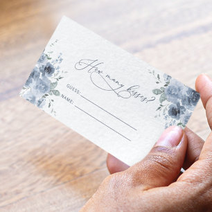 Blue Floral How Many Kisses Game Enclosure Card