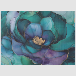 Blue Floral in Alcohol Ink Series Design #19 Tissue Paper