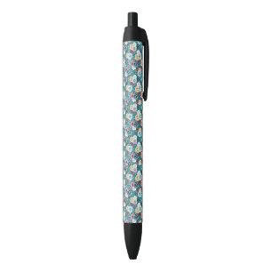 Blue Floral Ink Flower Pens for Gifts, Office Pens
