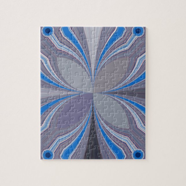 Blue Floral Jigsaw Puzzle (Vertical)