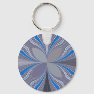 Blue Floral Key Ring