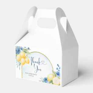 Blue floral Lemon Main Squeeze Bridal Shower Favour Box