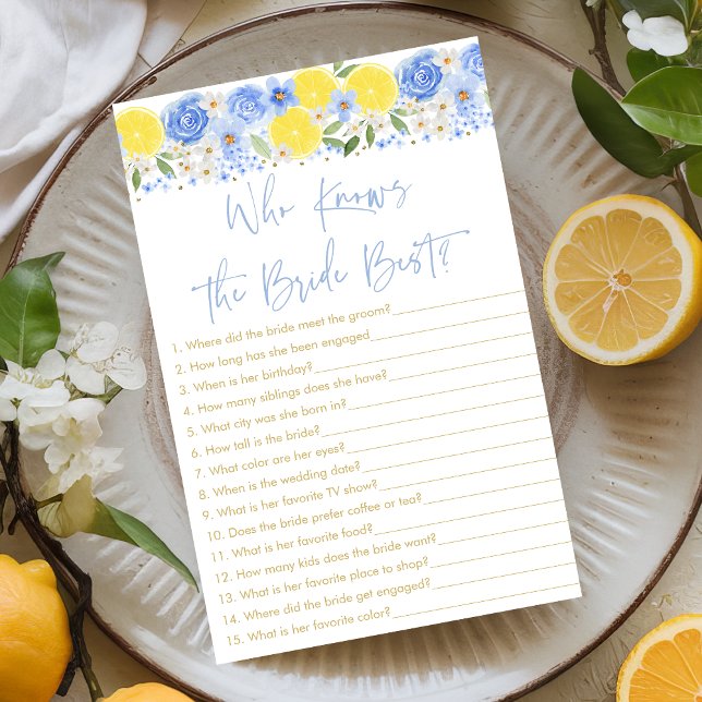 Blue Floral Lemon Who Knows The Bride Best Game (Creator Uploaded)