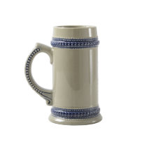 Blue Floral Letter P Monogram Mug