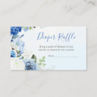 Blue Floral Little Peanut Diaper Raffle