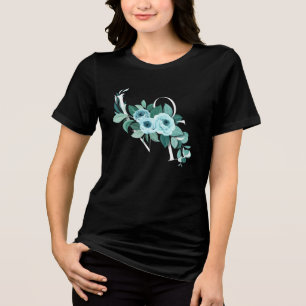 Blue Floral LOVE Monogram Shirt   Elegant Rose Let