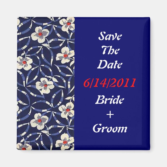 Blue Floral Magnet (Front)