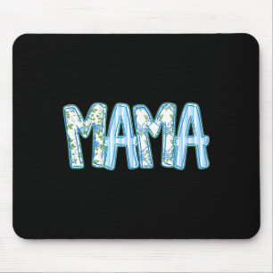 Blue floral mama cute mom grandma gift for mothers mouse mat