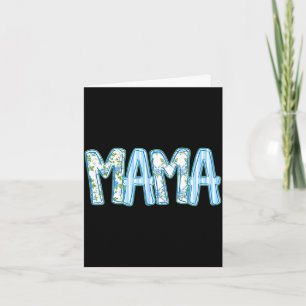 Blue floral mama cute mum grandma gift for mothers card