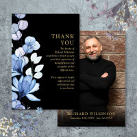 Blue Floral Memorial Celebration Of Life Photo