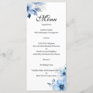 Blue floral Menu