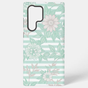 Blue Floral Minimalist Samsung Galaxy Case