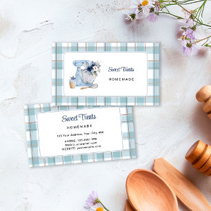 Blue Floral Mixer Business Card