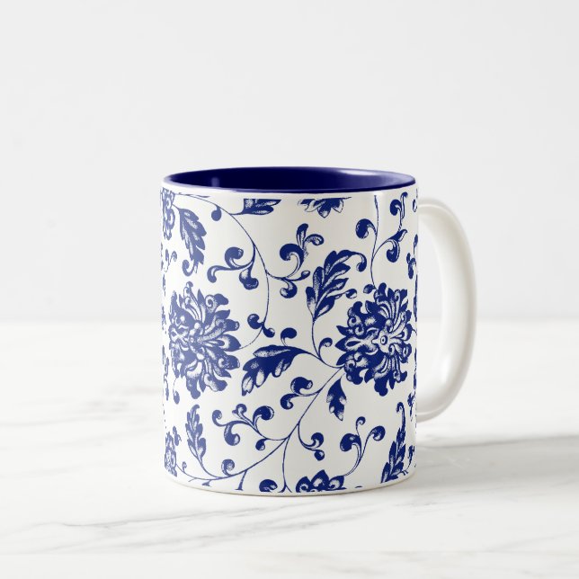 Blue Floral Mug (Front Right)