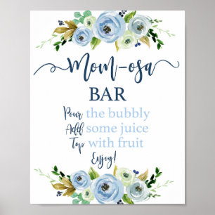 Blue floral Mum-osa sign