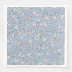 Blue floral napkin