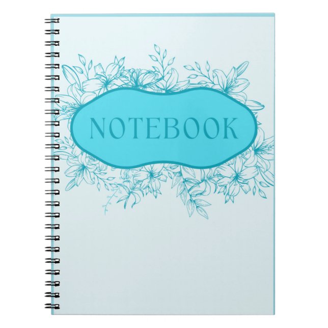 Blue Floral Notebook Cover (Front)