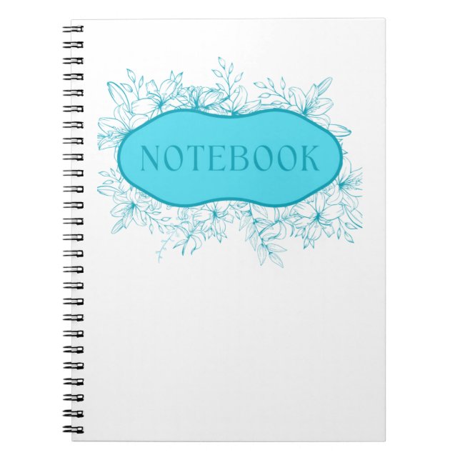 Blue Floral Notebook Cover (Front)