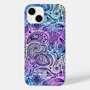 Blue Floral Paisley Over Iridescent Background Case-Mate iPhone 14 Case