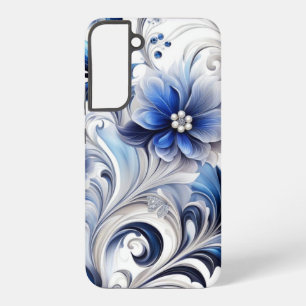 Blue Floral Pastel Soft Design Samsung Galaxy Case