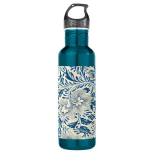 Blue Floral Pattern Antique Asian Design 710 Ml Water Bottle