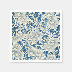 Blue Floral Pattern Antique Asian Design Napkin