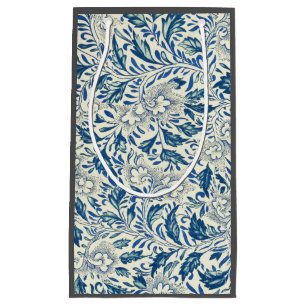 Blue Floral Pattern Antique Asian Design Small Gift Bag