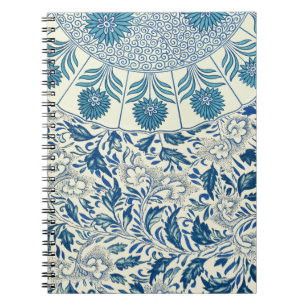 Blue floral Pattern Antique Vintage Notebook