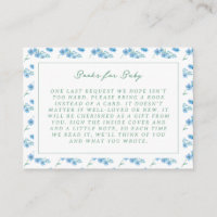Blue Floral Pattern Baby Shower Books for Baby