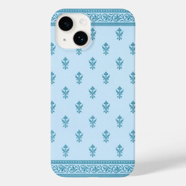 Blue Floral Pattern Case-Mate iPhone Case (Back)
