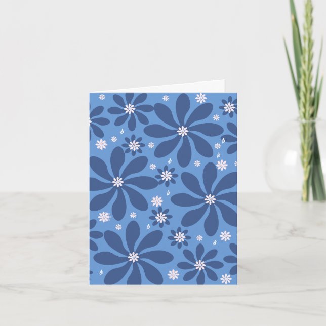 Blue Floral Pattern coasters – Stylish Desk Acces Invitation (Front)
