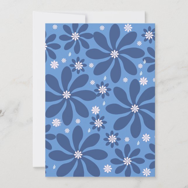 Blue Floral Pattern coasters – Stylish Desk Acces Invitation (Front)