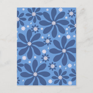 Blue Floral Pattern coasters – Stylish Desk Acces Invitation Postcard