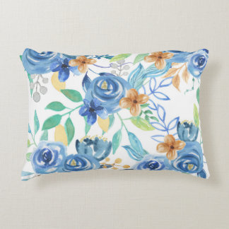 Blue floral pattern decorative cushion