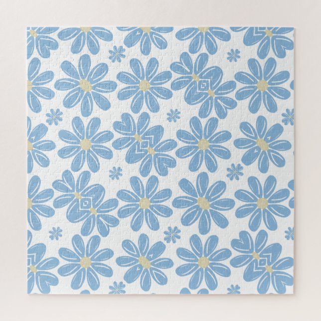 Blue Floral Pattern - Jigsaw Puzzle (Vertical)