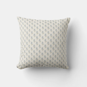 Blue Floral Pattern Minimalist Throw Pillow