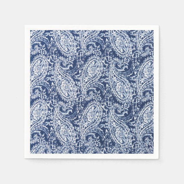 Blue floral pattern napkin (Front)