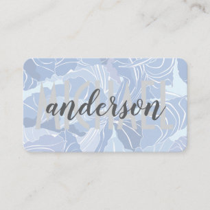 Blue Floral Pattern   Natural Business Card