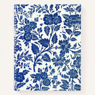 Blue Floral Pattern Notebook