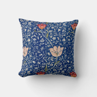 Blue floral pattern printed cushion