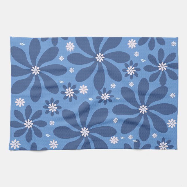 Blue Floral Pattern – Stylish  Acces Wash Cloth (Horizontal)