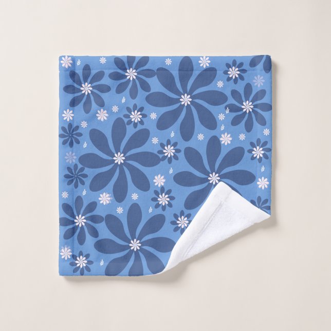 Blue Floral Pattern – Stylish  Acces Wash Cloth (Wash Cloth)